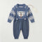 Woolen Baby Boys Dangri Set with Sweater Blue Skate Design 6–24 Months
