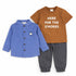 Baby Boys Exclusive Suit Set Formal Shirt, Half Sleeves Tshirt & Trouser 17443