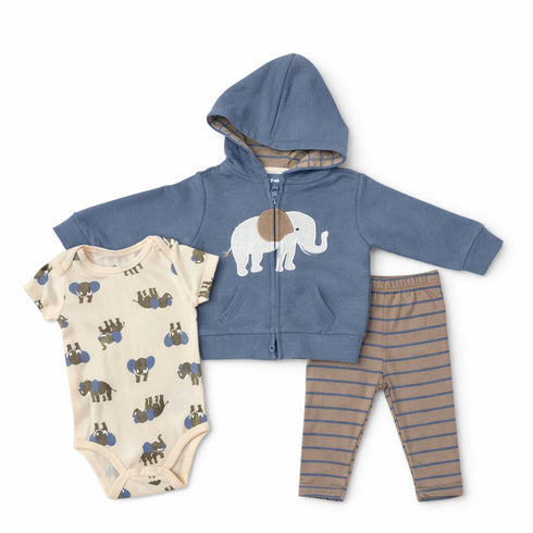 Baby Boys Exclusive Winter Suit Set Hoodie, Bodysuit & Trouser 17440