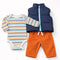 Baby Boys Exclusive Winter Suit Set Puffer Jacket, Long Sleeves Bodysuit & Trouser 17445