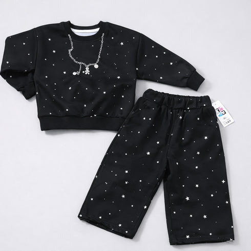 Baby Girls 2pc Suit Sweatshirt With Trouser Set 16734
