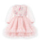 Baby Girls Frilled Floral Embroided Party Wear Frock Long Sleeves 16819