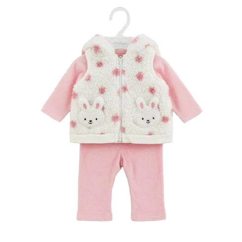 Baby Girls Suit Set Tshirt With Puffer Hoodie With Trouser 17457
