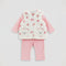 Baby Girls Suit Set Tshirt With Puffer Hoodie With Trouser 17457