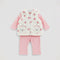 Baby Girls Suit Set Tshirt With Puffer Hoodie With Trouser 17457