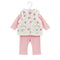 Baby Girls Suit Set Tshirt With Puffer Hoodie With Trouser 17457