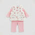 Baby Girls Suit Set Tshirt With Puffer Hoodie With Trouser 17457