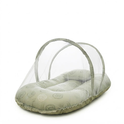 Basics Baby Bed Net with Pillow Green Lion