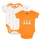 Basics Baby Body Suits Pack of 2 Peach White Baby Rabbits Glittered