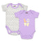 Basics Baby Body Suits Pack of 2 Purple White Love Hearts