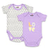 Basics Baby Body Suits Pack of 2 Purple White Love Hearts