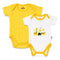 Basics Baby Body Suits Pack of 2 Yellow White Jungle Horea