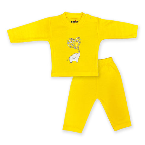 Basics Infants Roundneck Night Suit -NB to 2 Years Elephant 17464