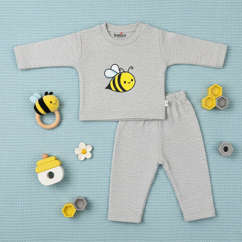 Basics Infants Roundneck Night Suit -NB to 2 Years Honeybee 17470