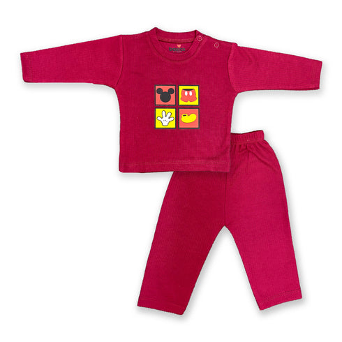 Basics Infants Roundneck Night Suit -NB to 2 Years Mickey 17476