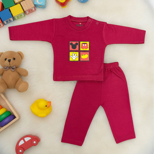 Basics Infants Roundneck Night Suit -NB to 2 Years Mickey 17476