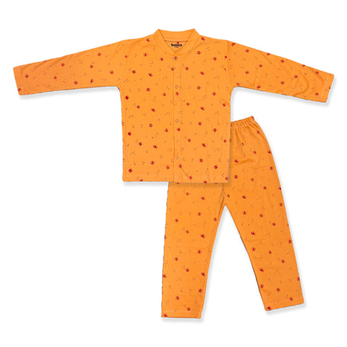 Basics Toddlers Night Suit Front Open Shirt With Trouser 2 to 6Years Butterfly 17502