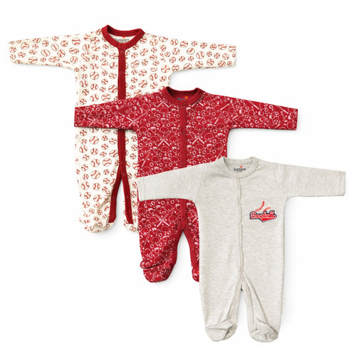 Basics Romper Set Pack Of 3 Cozy Sleep suits 0-24M Basketball 17160