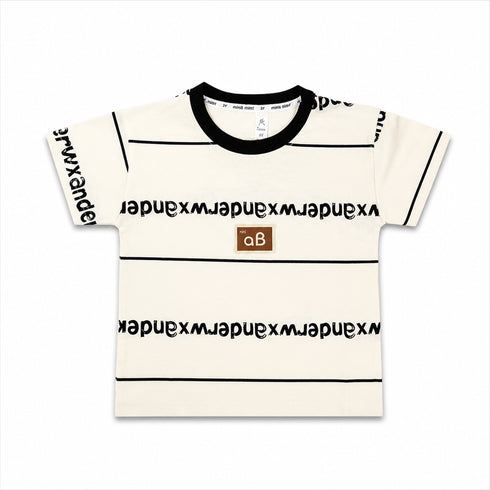 Boys Alphabet Print Graphic T-Shirt Black Offwhite