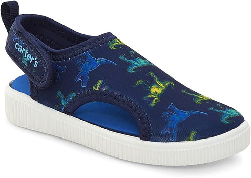 Dino Blue Printed Running Canvas Strap Sandals