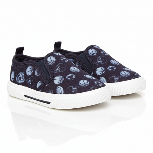 Classic Navy Football Canvas Shoes for Kids