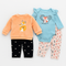 Infants 4pc Suit Set Bodysuit Puffer Sweatshirt With Trousers 16857