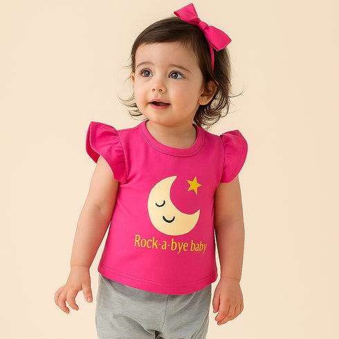 Baby Girls Suit Cotton Rich T-Shirt With Shorts Set 16472