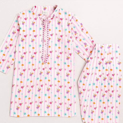 Festive Eastern Wear Printed Girls Shalwar Kameez Suit 16457