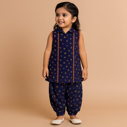 Festive Eastern Wear Printed Girls Shalwar Kameez Suit 16457