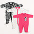 Basics Romper Set Pack Of 3 Cozy Sleep suits 0-24M Baby Zebra 15555