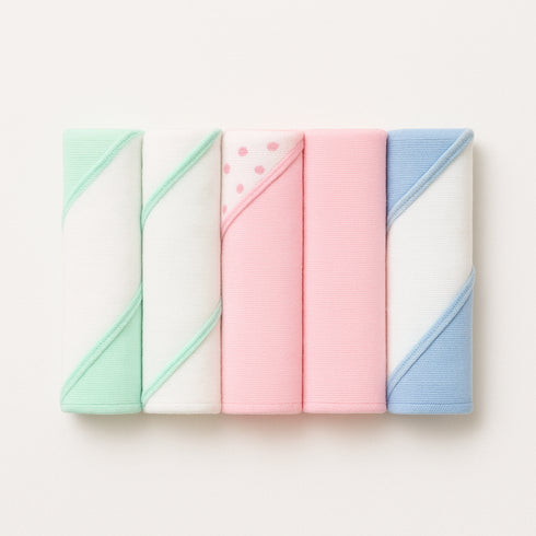 Infant Face Towel 6Pc Washcloths Set 17078 (Baby Girls Color)