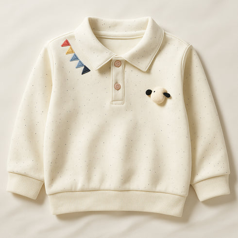 Exclusive Glittered Polo Sweatshirt For Girls 16818