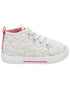Canvas White Heart Running Shoes for Girls