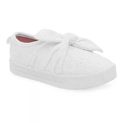 Canvas White Embroidered Bowknot Shoes