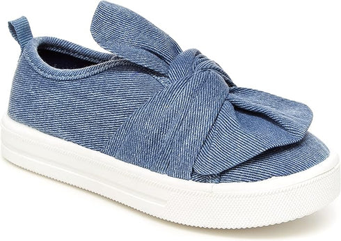 Canvas Blue Denim Bowknot Shoes for Girls