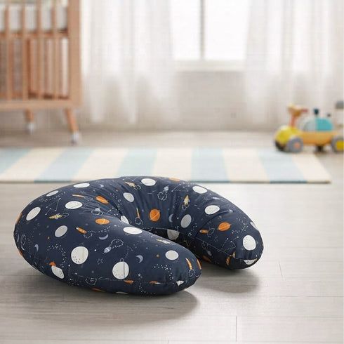 Cotton Fabric with Poly Fiber Filling Lightweight Navy Space Nursing Pillow 0M+