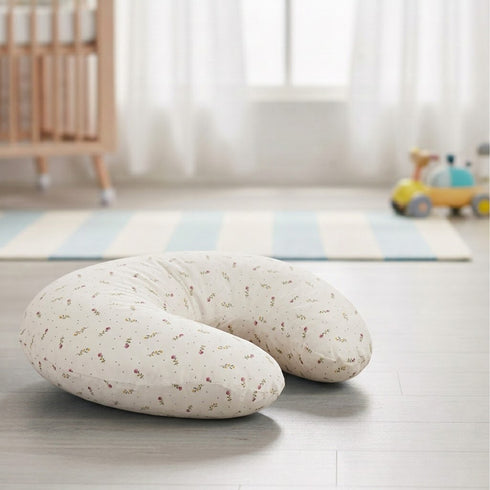 Cotton Fabric with Poly Fiber Filling Lightweight White Roses Nursing Pillow 0M+