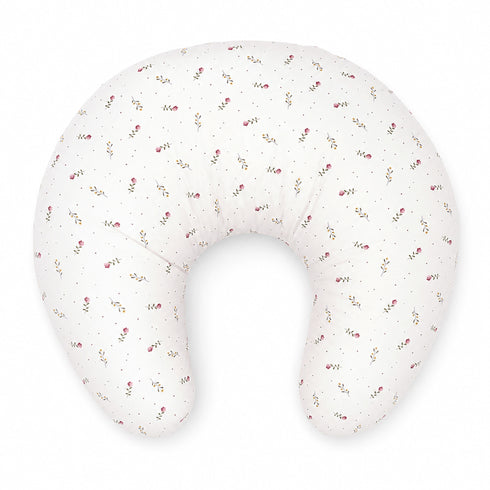 Cotton Fabric with Poly Fiber Filling Lightweight White Roses Nursing Pillow 0M+