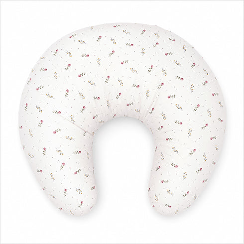 Cotton Fabric with Poly Fiber Filling Lightweight White Roses Nursing Pillow 0M+