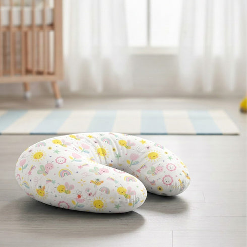 Cotton Poly Fiber Nursing Pillow White Pastel Garden Newborn Accessories 0M+