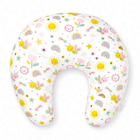 Cotton Poly Fiber Nursing Pillow White Pastel Garden Newborn Accessories 0M+