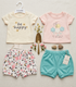 Baby Girls 2 T-Shirts & 2 Shorts Set Floral Set