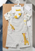 Baby Girls Dungaree Dress Set with T-Shirt & Socks Grey White Floral Set