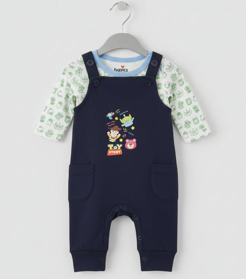 Basics Baby 2pc Suit Set Dangri With Long Sleeves Bodysuit 17131