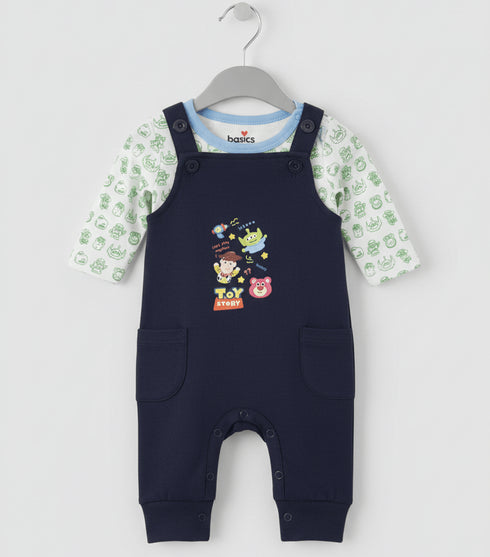 Basics Baby 2pc Suit Set Dangri With Long Sleeves Bodysuit 17131