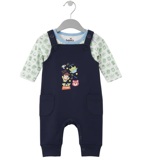 Basics Baby 2pc Suit Set Dangri With Long Sleeves Bodysuit 17131