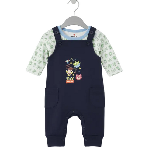 Basics Baby 2pc Suit Set Dangri With Long Sleeves Bodysuit 17131