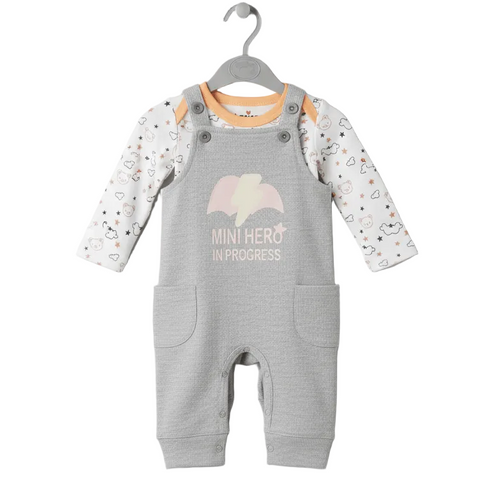 Basics Baby 2pc Suit Set Dangri With Long Sleeves Bodysuit 17131