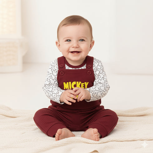 Basics Baby 2pc Suit Set Dangri With Long Sleeves Bodysuit 17131