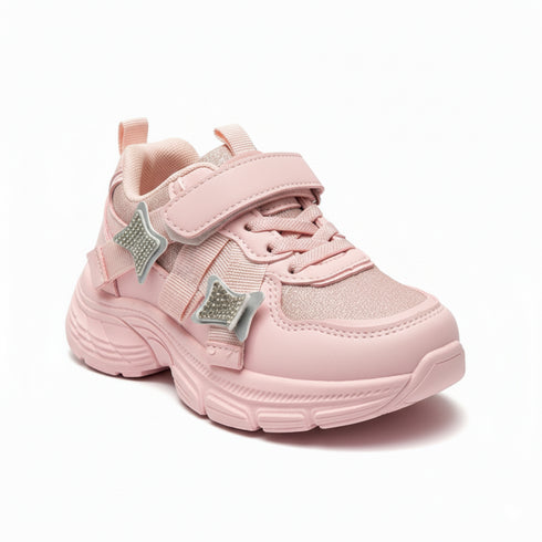 Casual Chunky Sneakers With Laces Stickon Warm And Comfortable Glittered Walking Shoes 16878